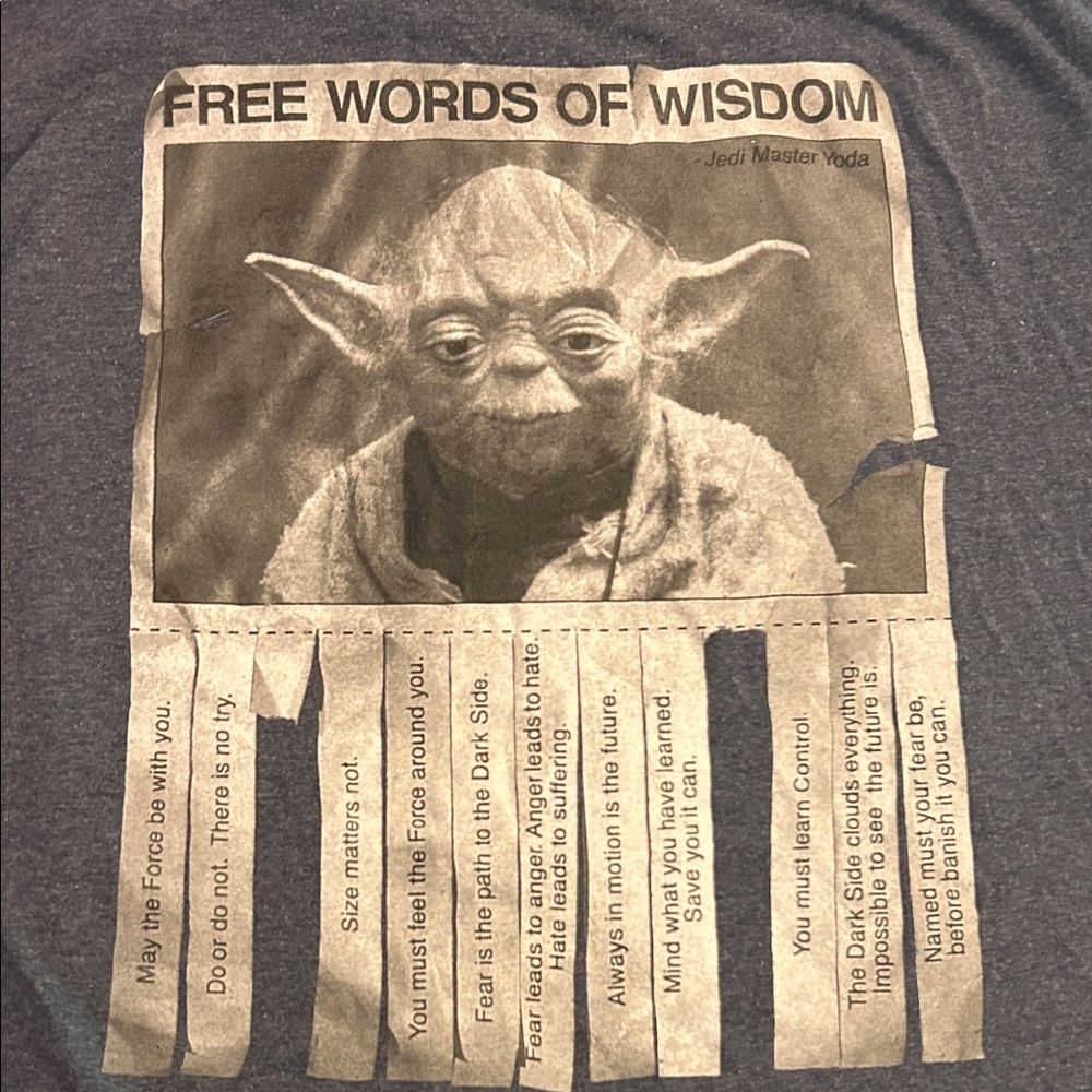 Star Wars Fifth Sun 🌞 Yoda “Free Words of Wisdom” T-Shirt
